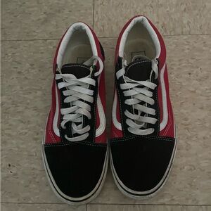 Vans Red and Black Sneakers Size 9